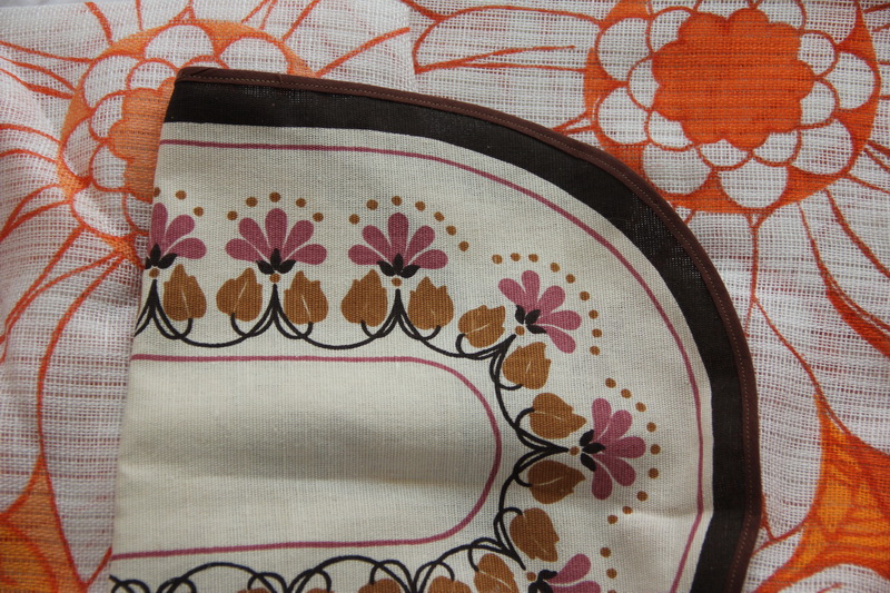 A printed table runner.